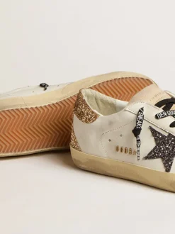 Super-Star Sneakers in Gold and Grey Glitter