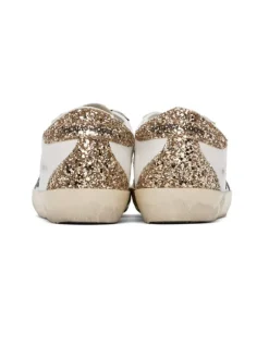 Super-Star Sneakers in Gold and Grey Glitter