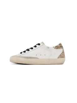 Super-Star Sneakers in Gold and Grey Glitter
