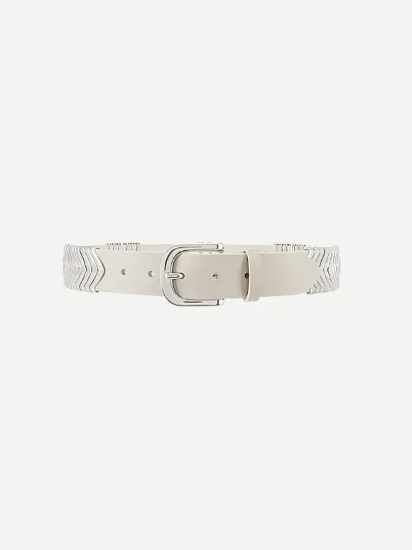 Tehora Belt in Chalk/Silver