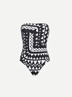 Totem Bustier One Piece in Imprime Tribu