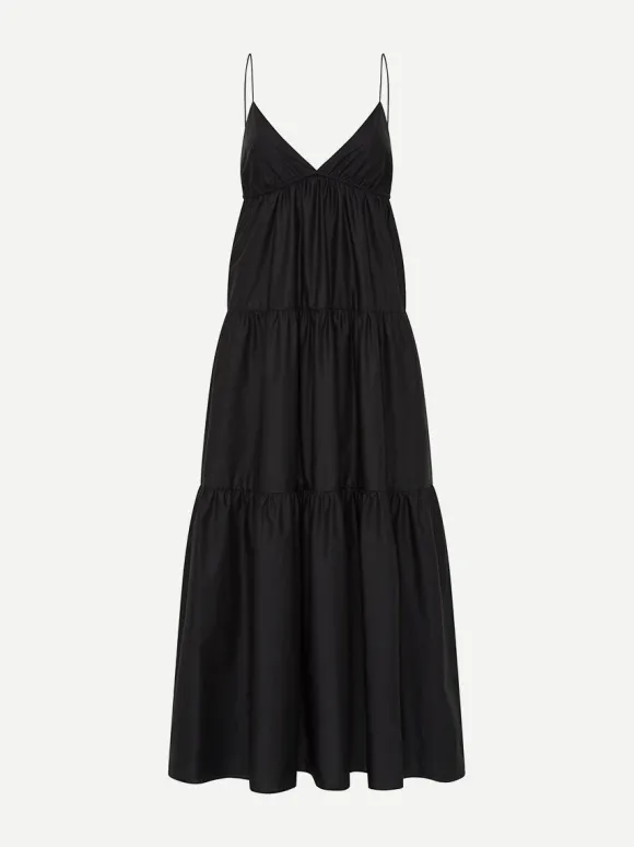 Triangle Tiered Sundress in Black