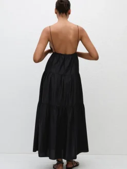 Triangle Tiered Sundress in Black