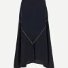 Tropical Wool Skirt in Blue Black