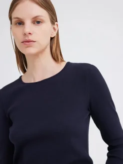 Vere Long Sleeve Top in Darkest Navy