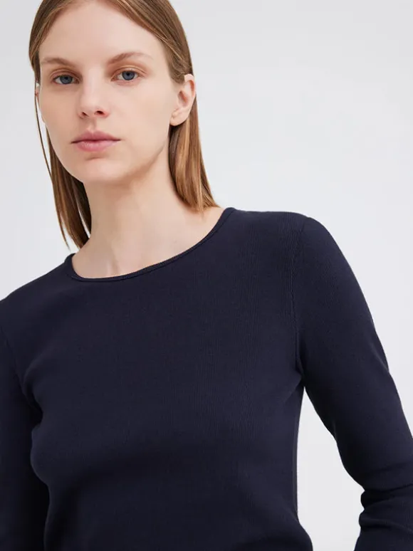 Vere Long Sleeve Top in Darkest Navy