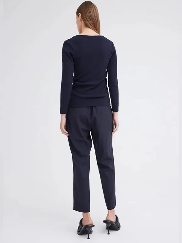 Vere Long Sleeve Top in Darkest Navy
