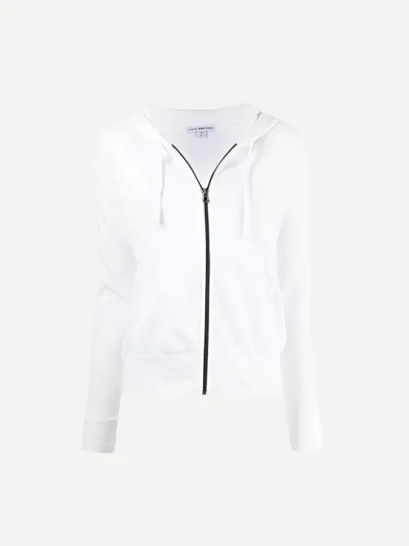 Vintage French Terry Zip Hoody in White