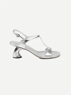 Virgo Heeled Sandal in Silver