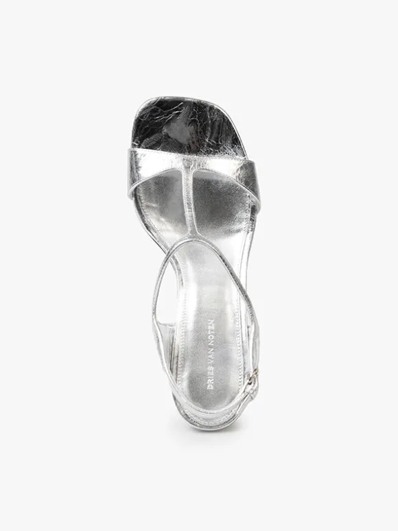 Virgo Heeled Sandal in Silver