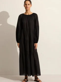 Voluminious Tiered Dress in Black
