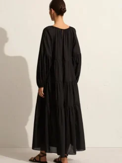 Voluminious Tiered Dress in Black