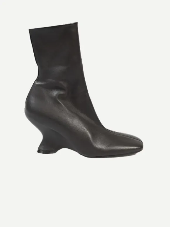 Wedge Glove Ankle Boot in Dark Brown