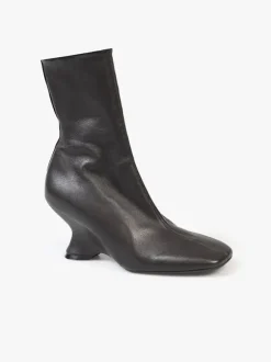 Wedge Glove Ankle Boot in Dark Brown
