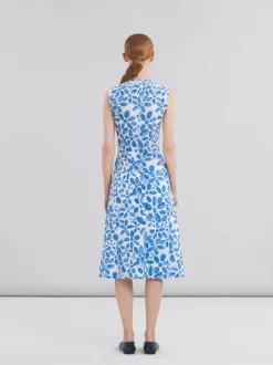 White Poplin Dress in Blooming Print