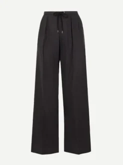 Wide Leg Linen Pant in Black