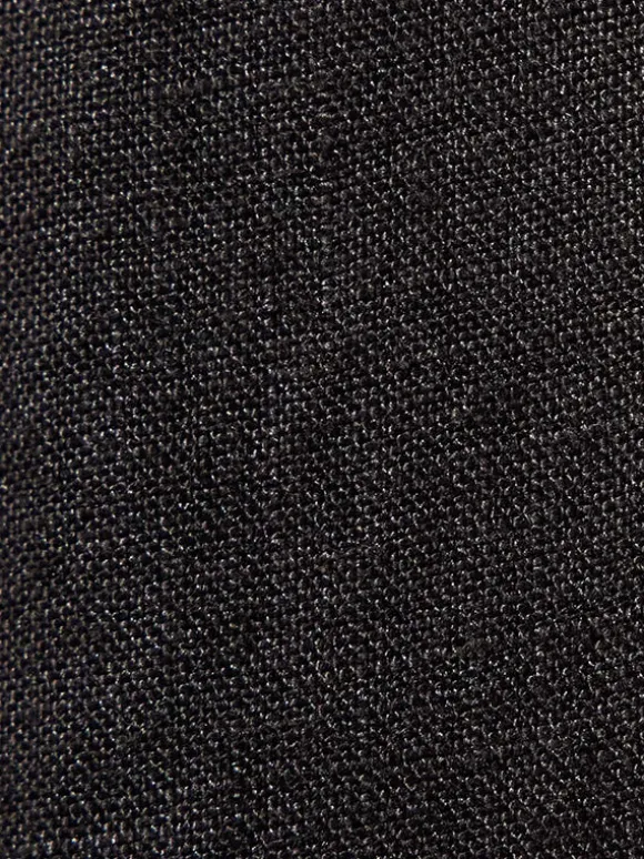 Wide Leg Linen Pant in Black