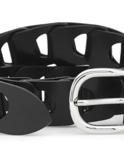 Zak Belt in Black/Silver