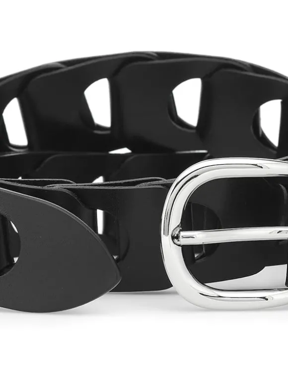 Zak Belt in Black/Silver